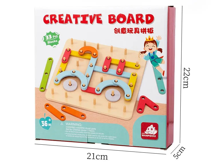 Children Wooden Geoboard Toys 