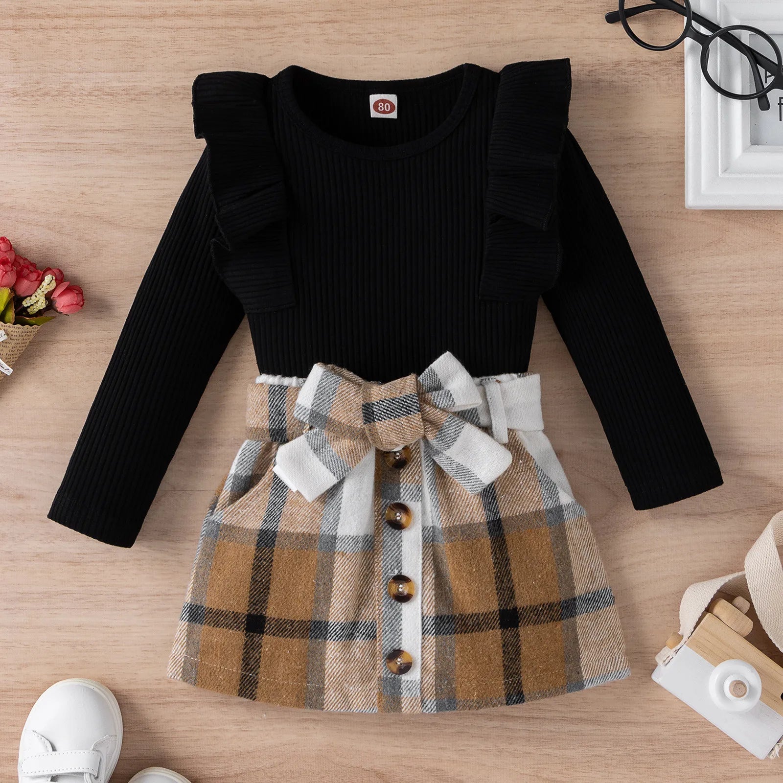 Plaid Skirt Set 