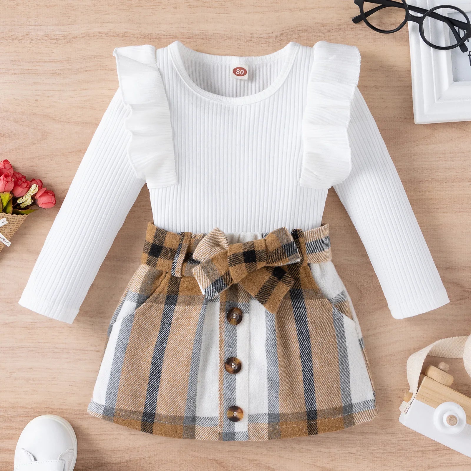 Plaid Skirt Set 