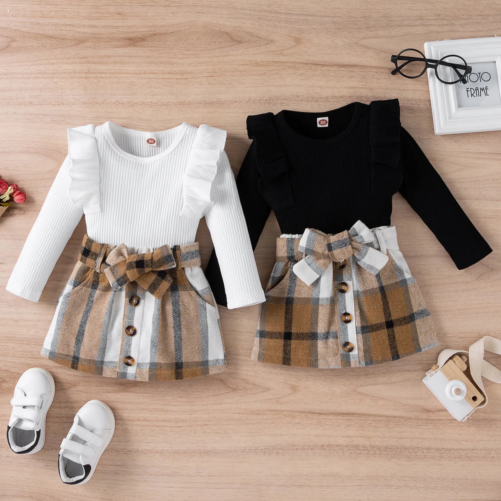 Plaid Skirt Set 